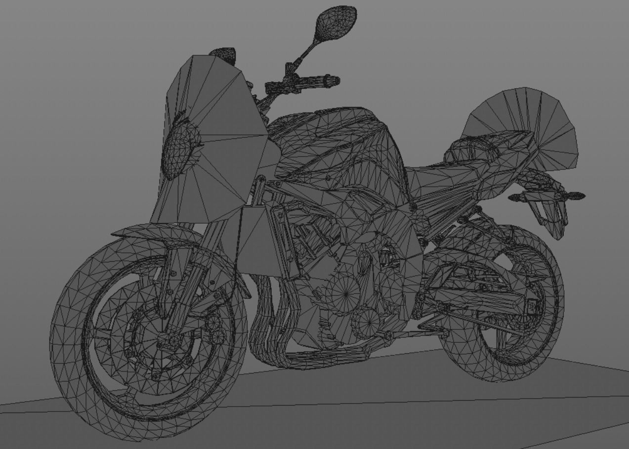 Yamaha fz8 Heavy Bike 3D model Game Asset Low-poly 3D model_17