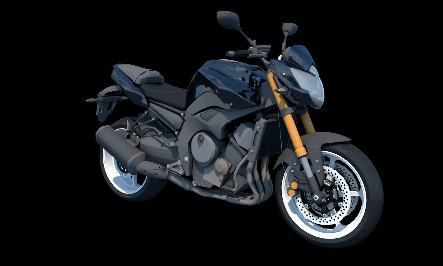 Yamaha fz8 Heavy Bike 3D model Game Asset Low-poly 3D model_3