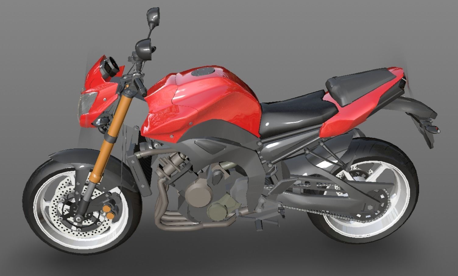 Yamaha fz8 Heavy Bike 3D model Game Asset Low-poly 3D model_8