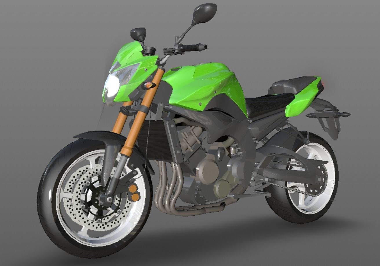 Yamaha fz8 Heavy Bike 3D model Game Asset Low-poly 3D model_12