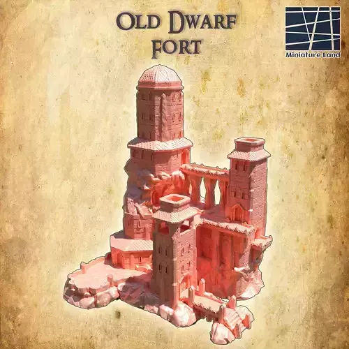 Old Dwarf Fort Tabletop Terrain 28 MM 3D print model
