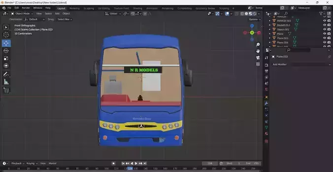 Sleeper class bus model for sale with template and texture 