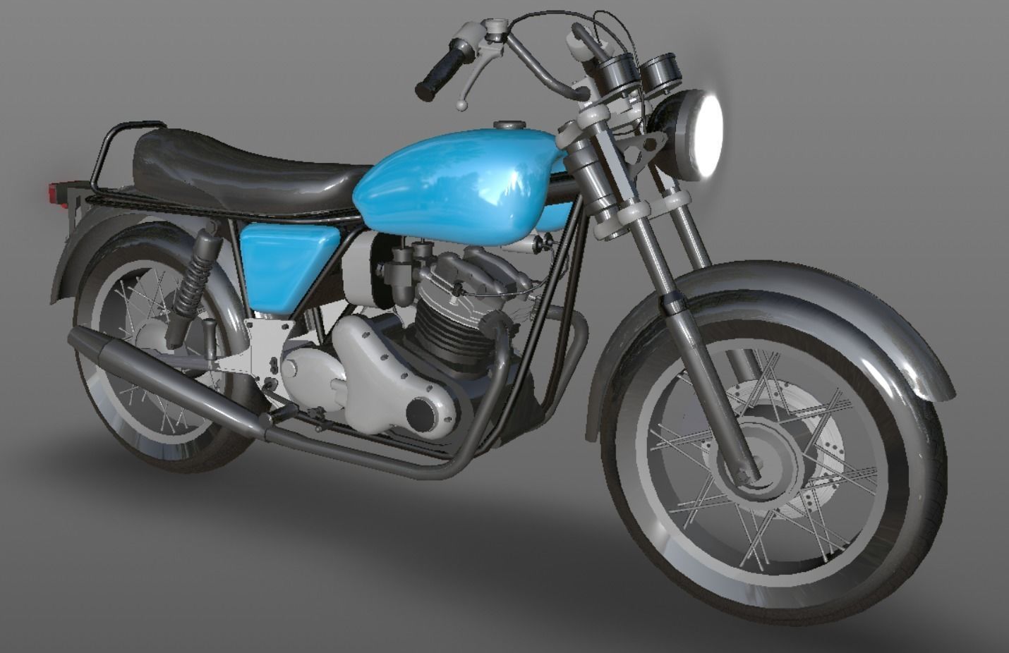 Honda cb25  Bike 3D Model Cafe Bike Game Ready Asset Low-poly 3D model_13