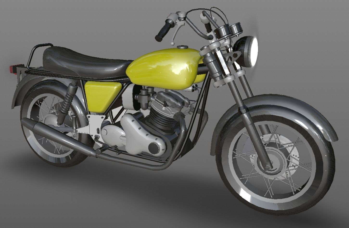 Honda cb25  Bike 3D Model Cafe Bike Game Ready Asset Low-poly 3D model_14
