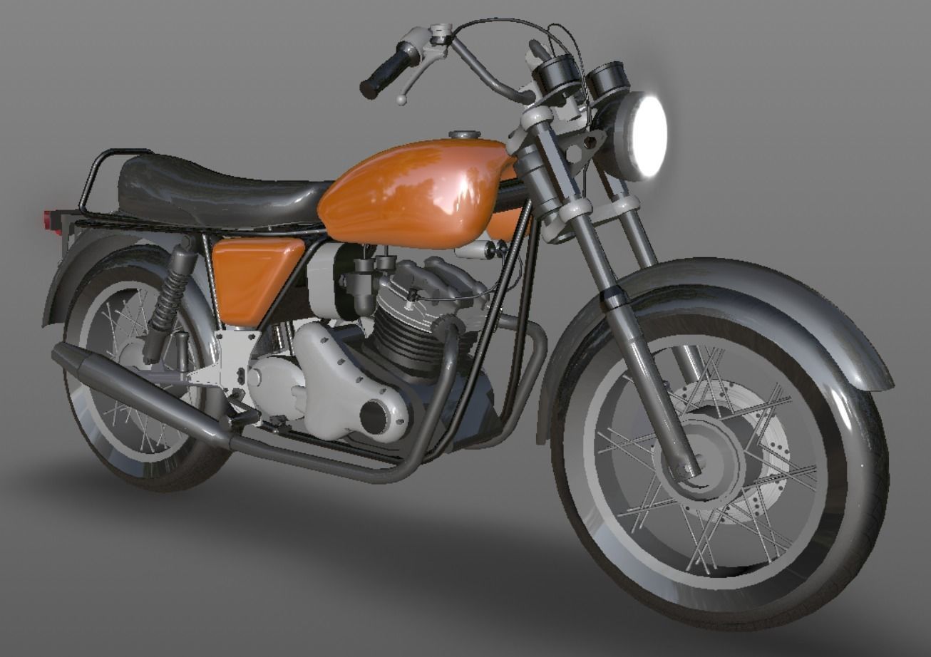 Honda cb25  Bike 3D Model Cafe Bike Game Ready Asset Low-poly 3D model_5