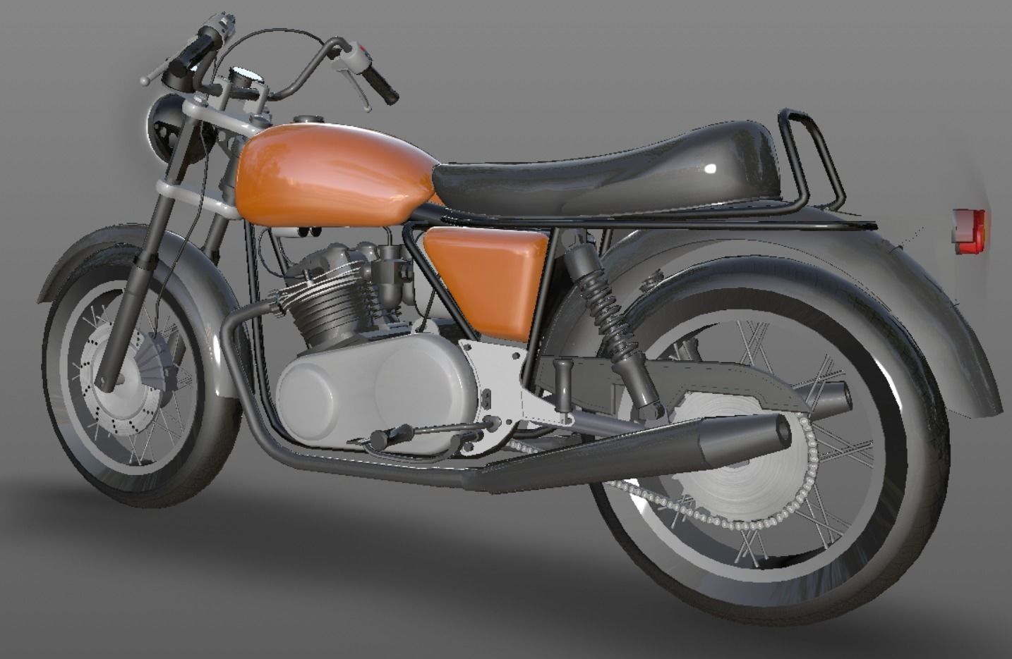 Honda cb25  Bike 3D Model Cafe Bike Game Ready Asset Low-poly 3D model_8