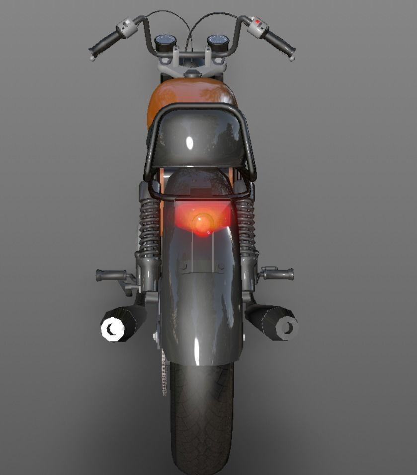 Honda cb25  Bike 3D Model Cafe Bike Game Ready Asset Low-poly 3D model_9