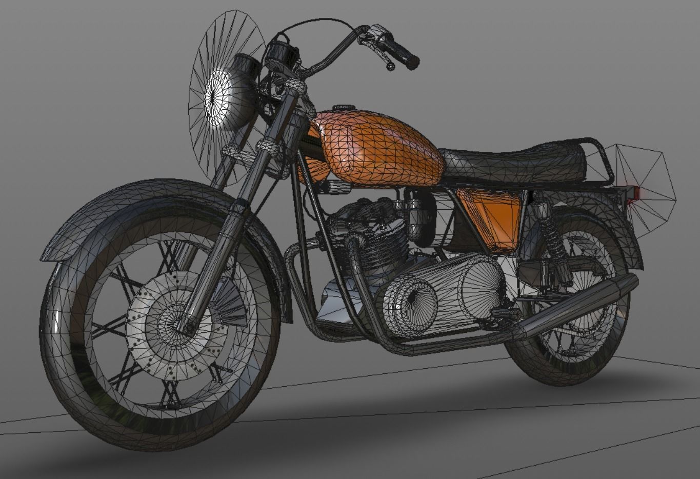 Honda cb25  Bike 3D Model Cafe Bike Game Ready Asset Low-poly 3D model_17