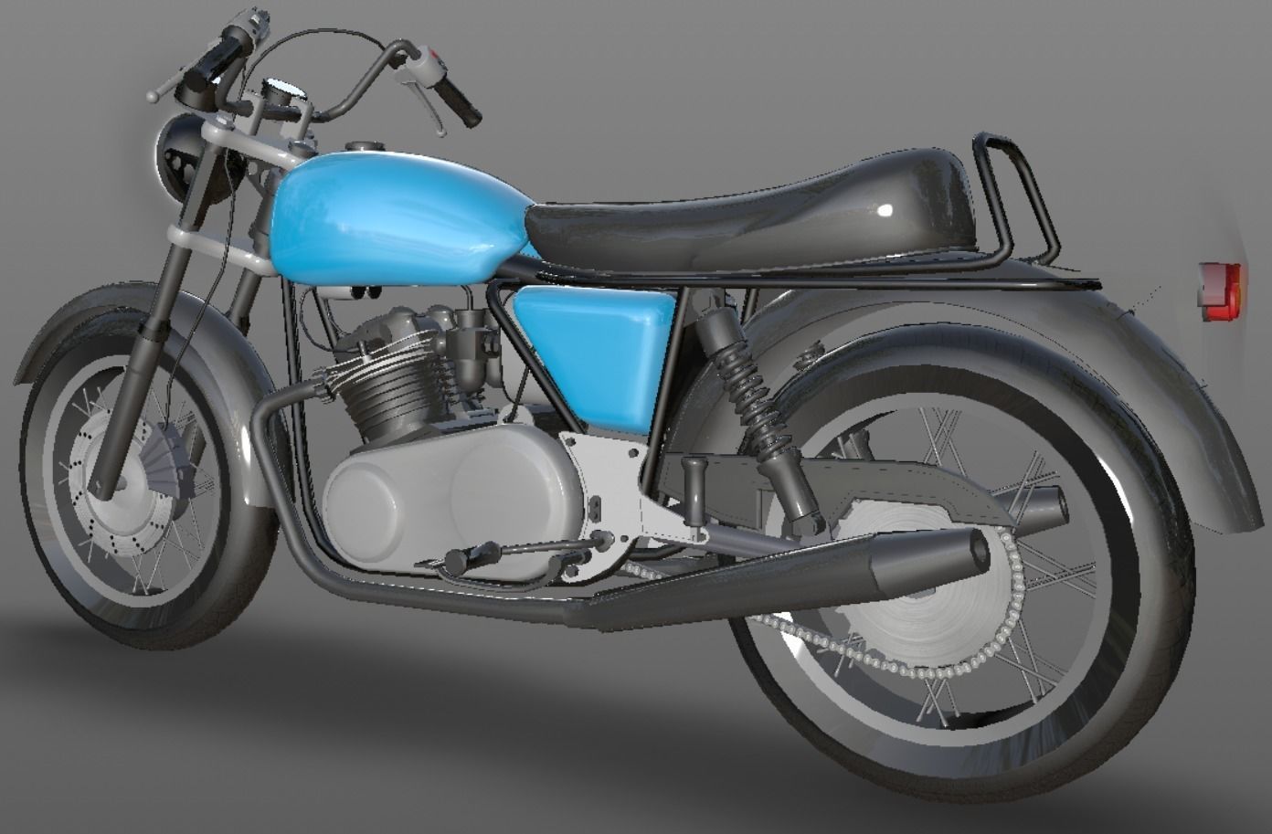 Honda cb25  Bike 3D Model Cafe Bike Game Ready Asset Low-poly 3D model_21