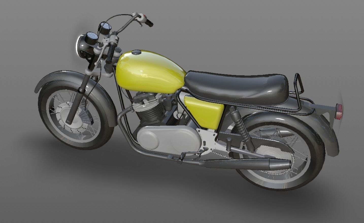 Honda cb25  Bike 3D Model Cafe Bike Game Ready Asset Low-poly 3D model_4