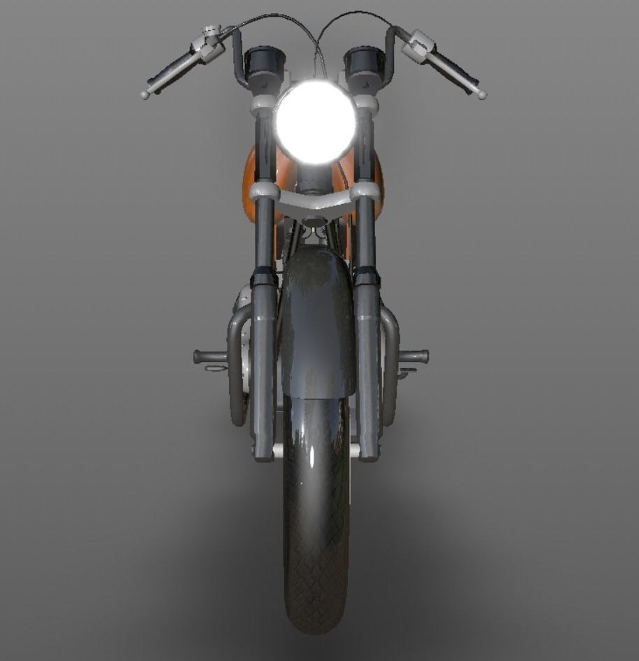 Honda cb25  Bike 3D Model Cafe Bike Game Ready Asset Low-poly 3D model_7