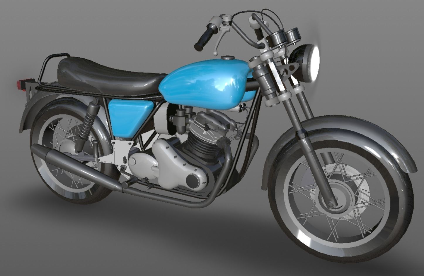 Honda cb25  Bike 3D Model Cafe Bike Game Ready Asset Low-poly 3D model_2