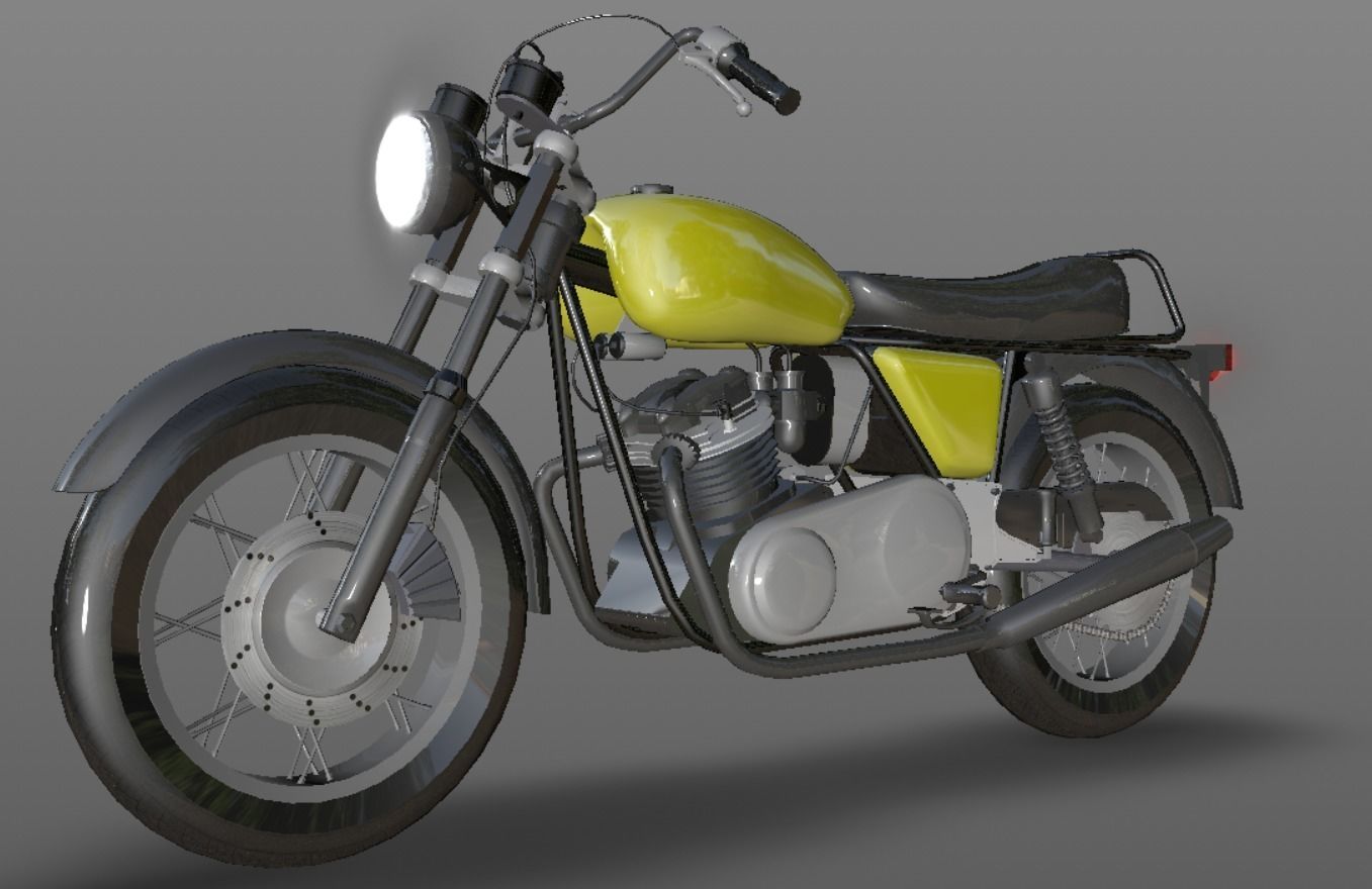 Honda cb25  Bike 3D Model Cafe Bike Game Ready Asset Low-poly 3D model_16