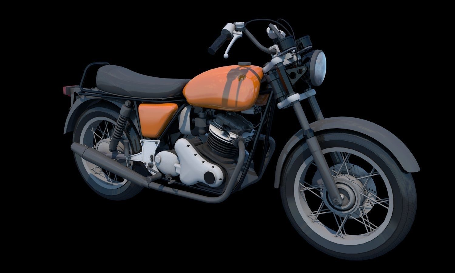 Honda cb25  Bike 3D Model Cafe Bike Game Ready Asset Low-poly 3D model_3