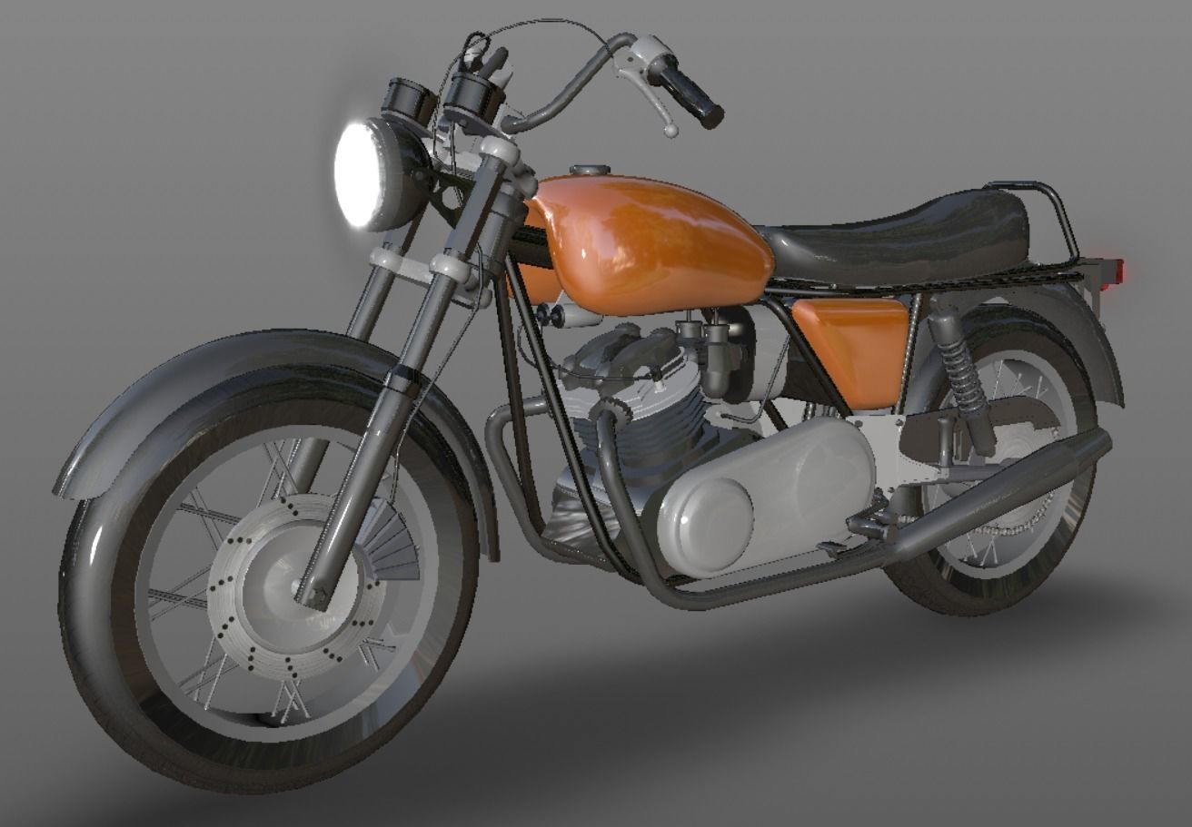 Honda cb25  Bike 3D Model Cafe Bike Game Ready Asset Low-poly 3D model_6