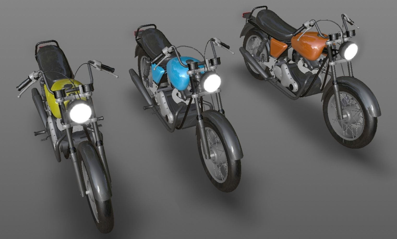 Honda cb25  Bike 3D Model Cafe Bike Game Ready Asset Low-poly 3D model_19