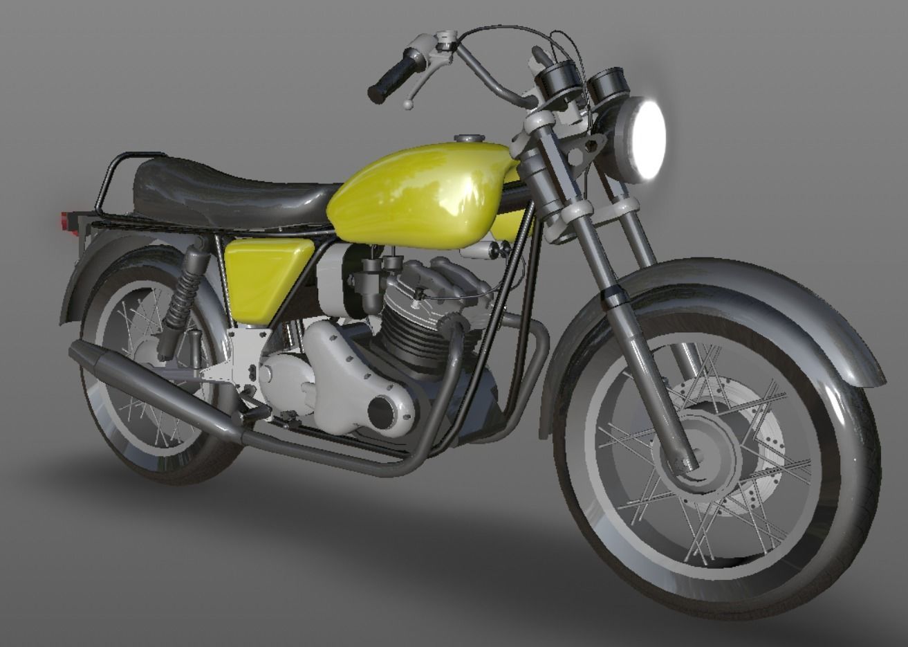 Honda cb25  Bike 3D Model Cafe Bike Game Ready Asset Low-poly 3D model_1