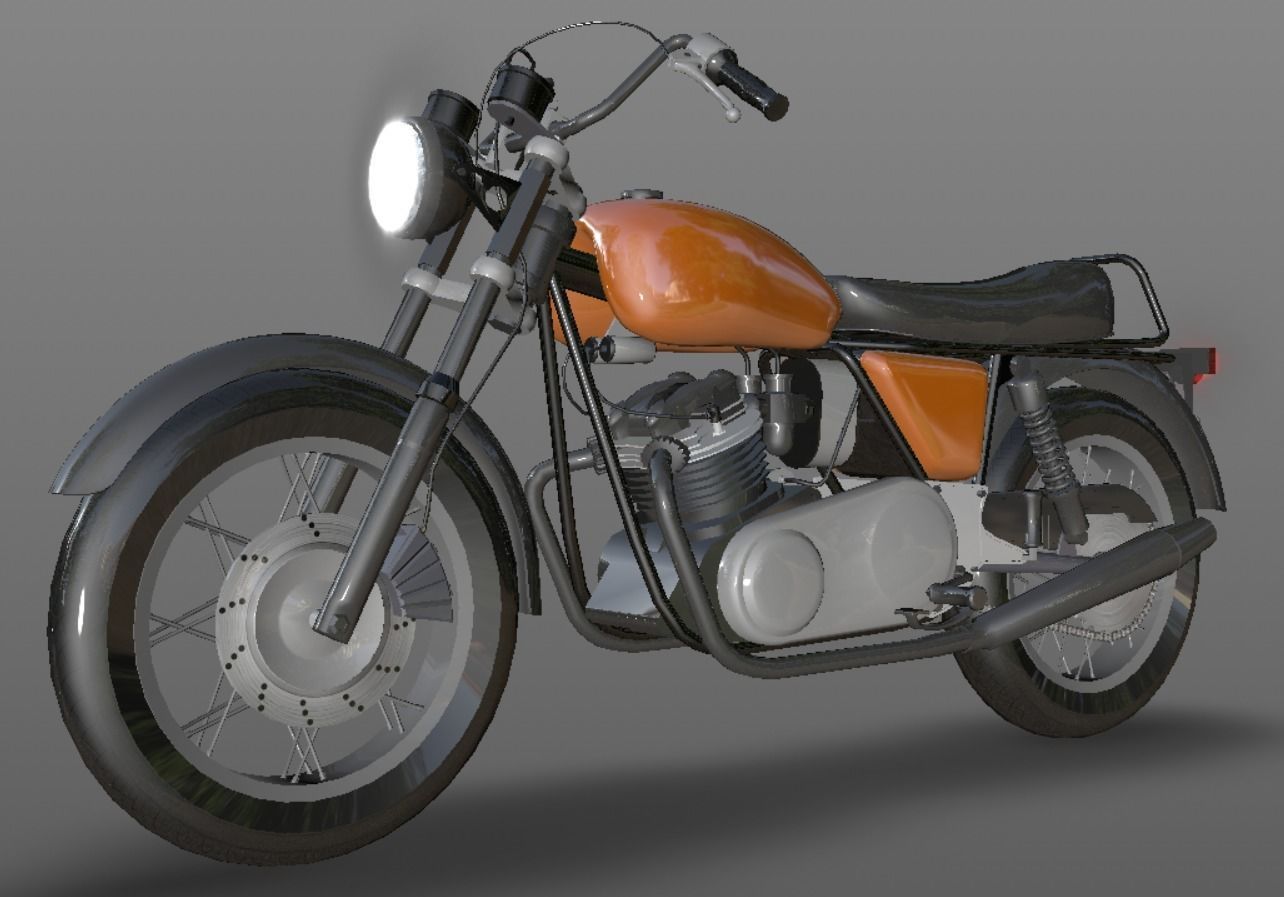 Honda cb25  Bike 3D Model Cafe Bike Game Ready Asset Low-poly 3D model_12