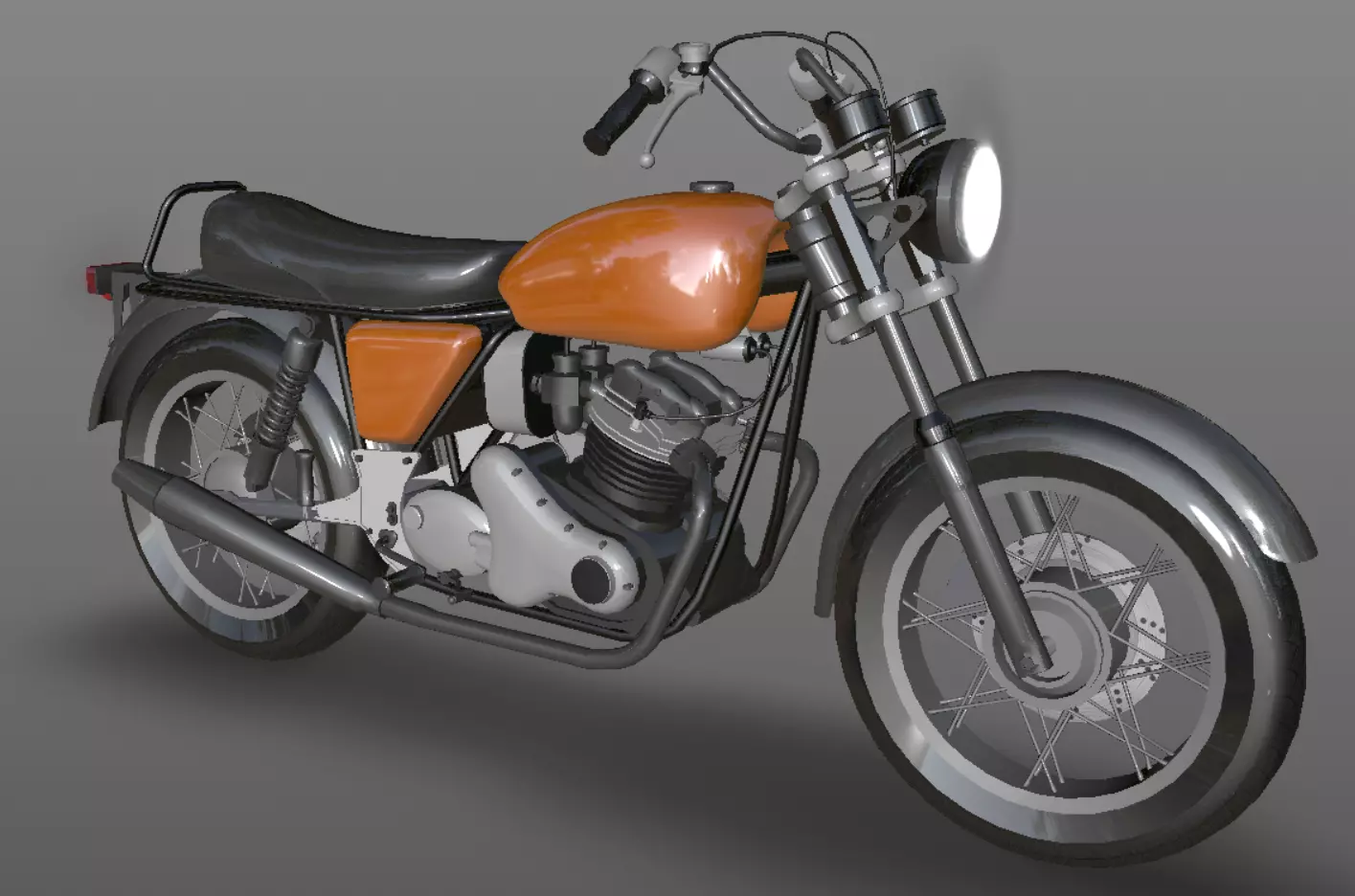 Honda cb25  Bike 3D Model Cafe Bike Game Ready Asset Low-poly 3D model_0