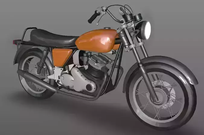 Honda cb25  Bike 3D Model Cafe Bike Game Ready Asset Low-poly 3D model