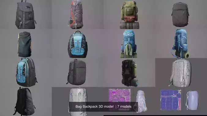 Bag Backpack 3D model  3D Model Collection
