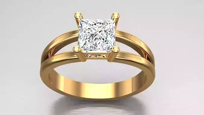 Solitaire Diamond Ring 6 3D print model