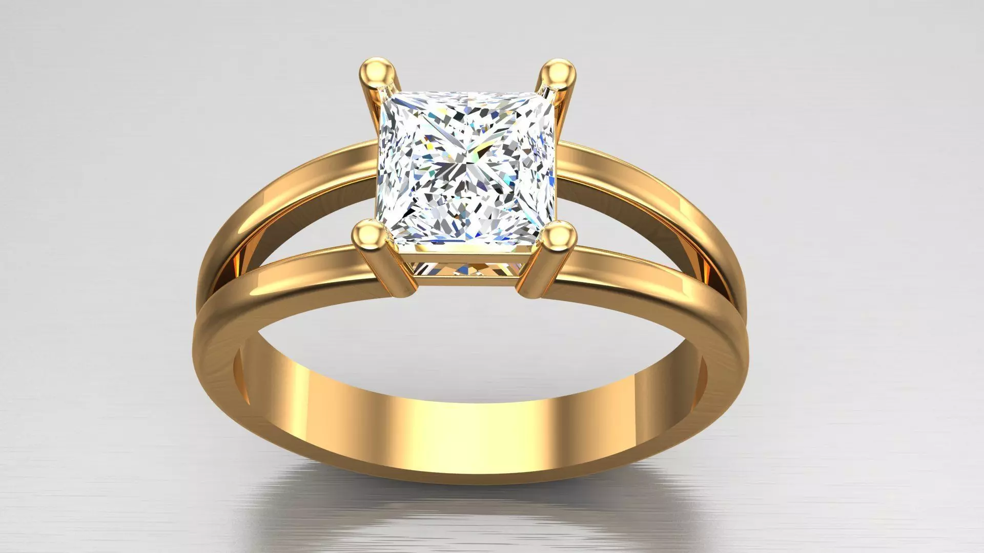 Solitaire Diamond Ring 6 3D print model