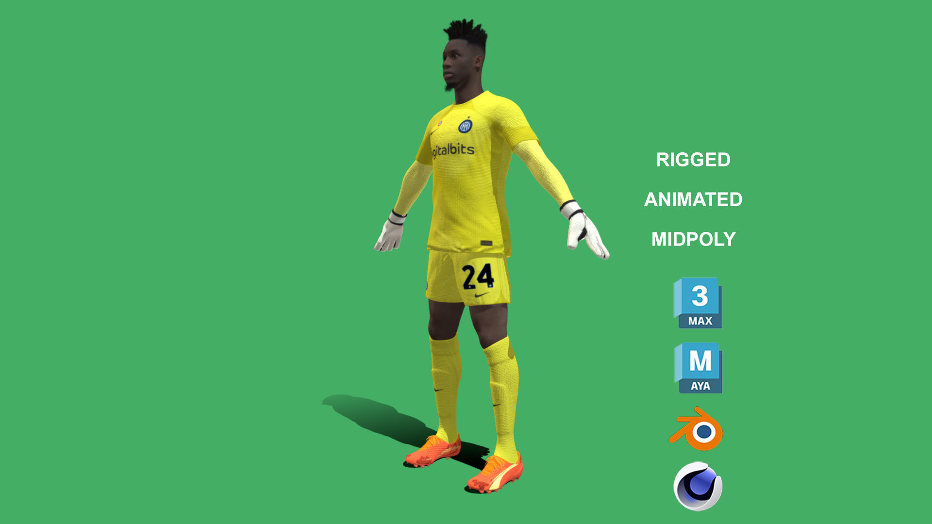 3D Rigged Andre Onana Inter Milan 2023 3D model_8