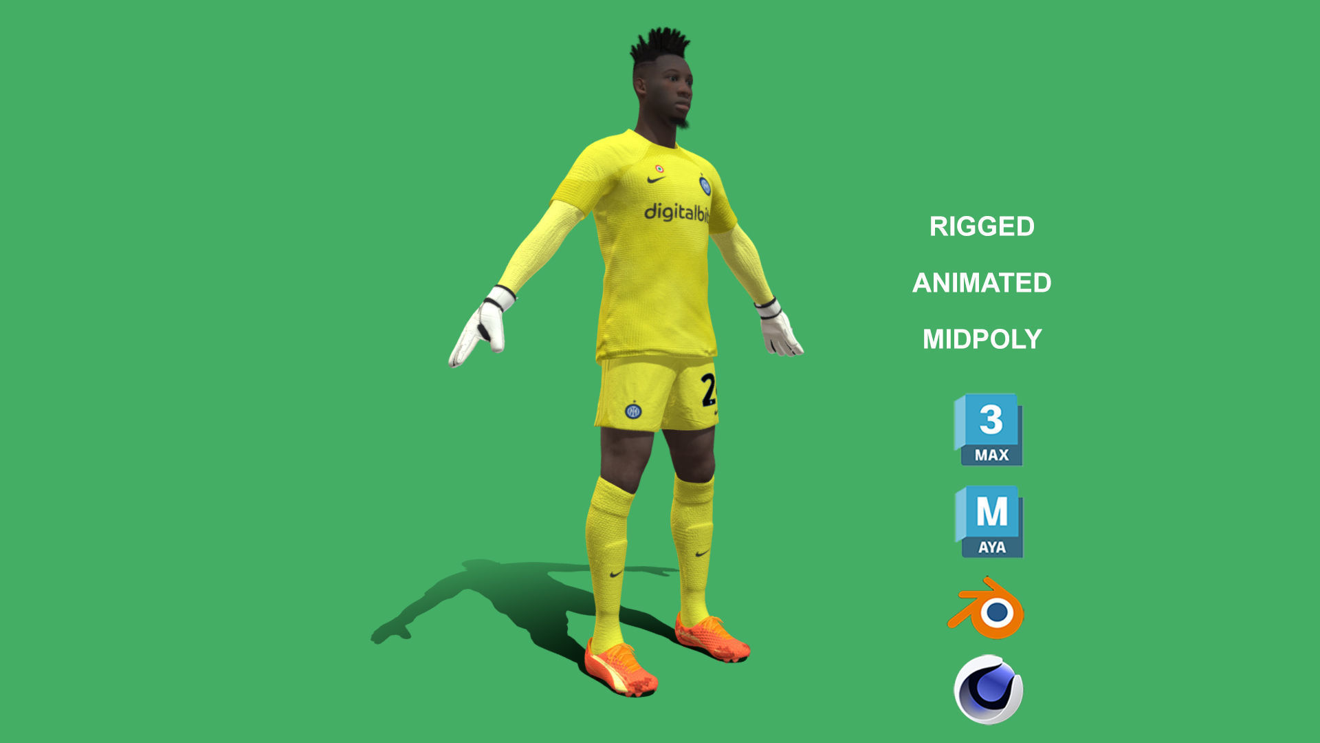 3D Rigged Andre Onana Inter Milan 2023 3D model_2