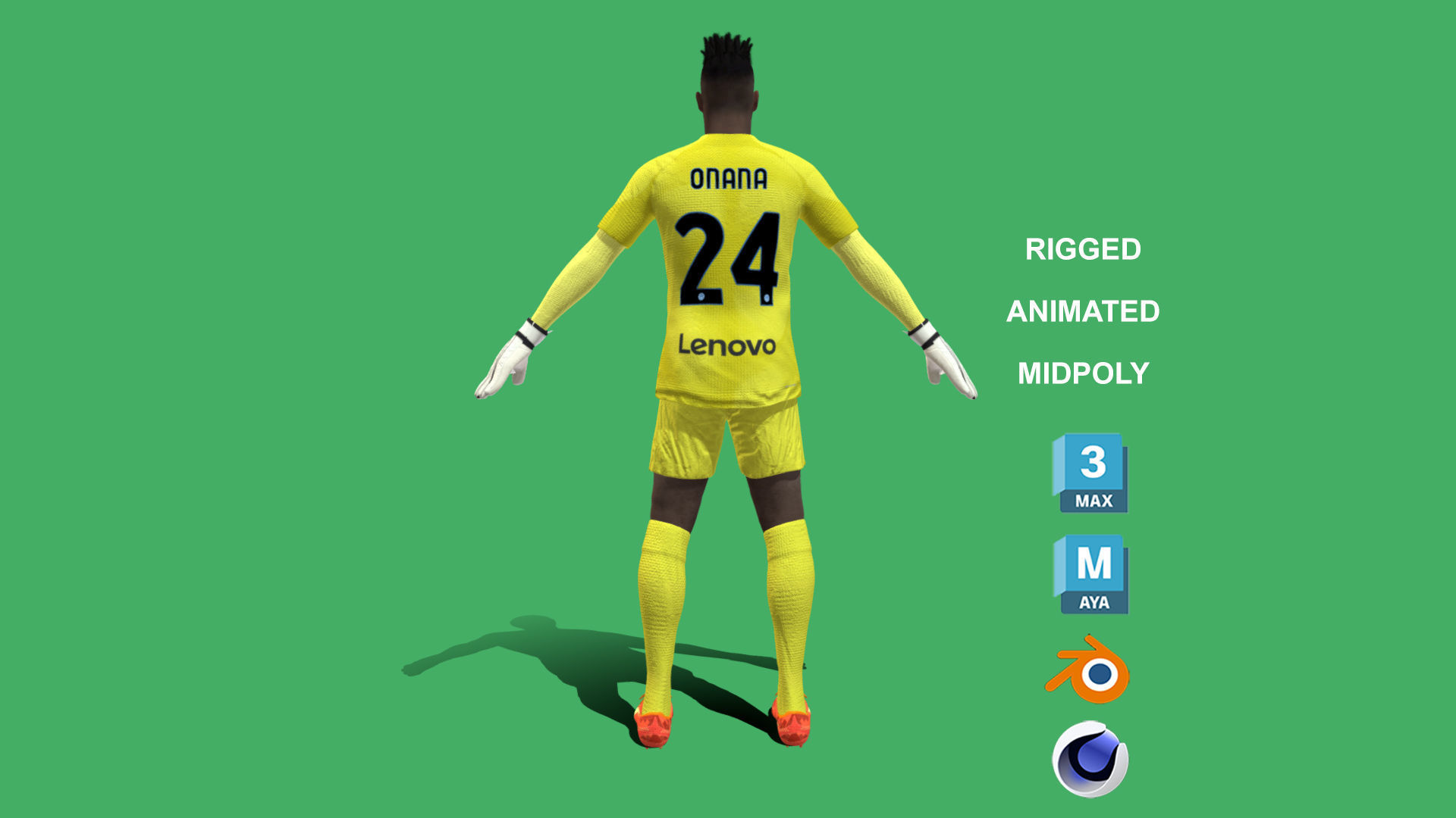 3D Rigged Andre Onana Inter Milan 2023 3D model_5