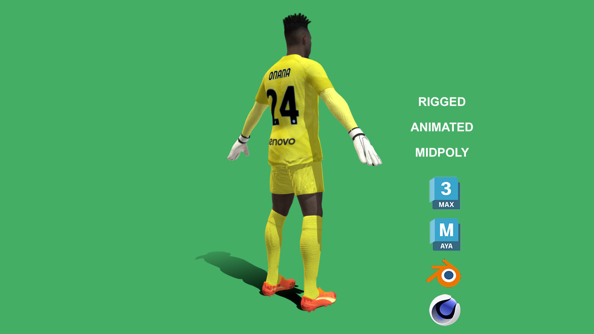 3D Rigged Andre Onana Inter Milan 2023 3D model_4