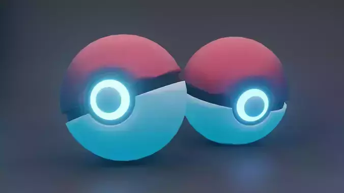 Pokeball Made in Blender