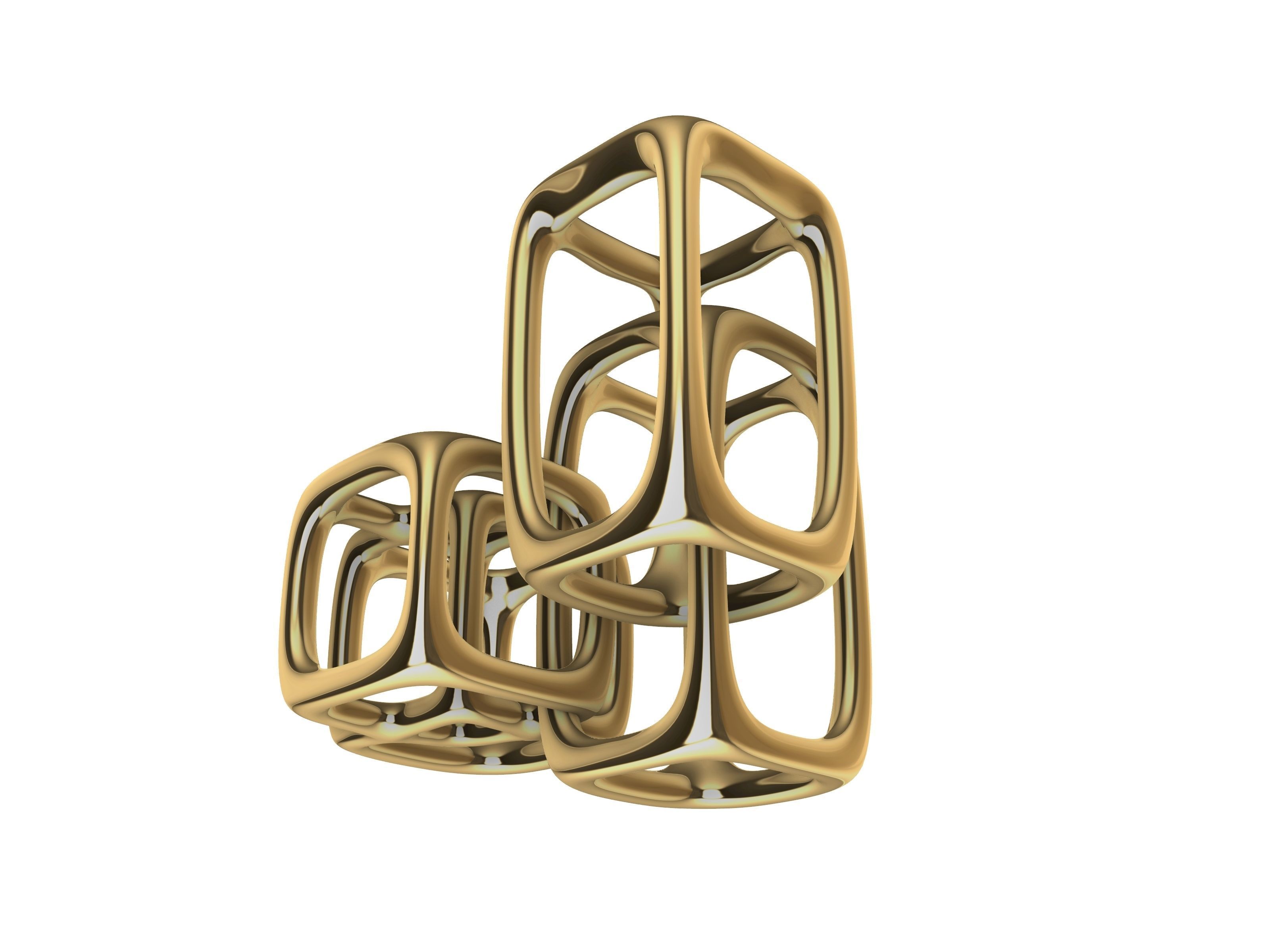 art deco cuboid pendant stl verified 3D print model_16