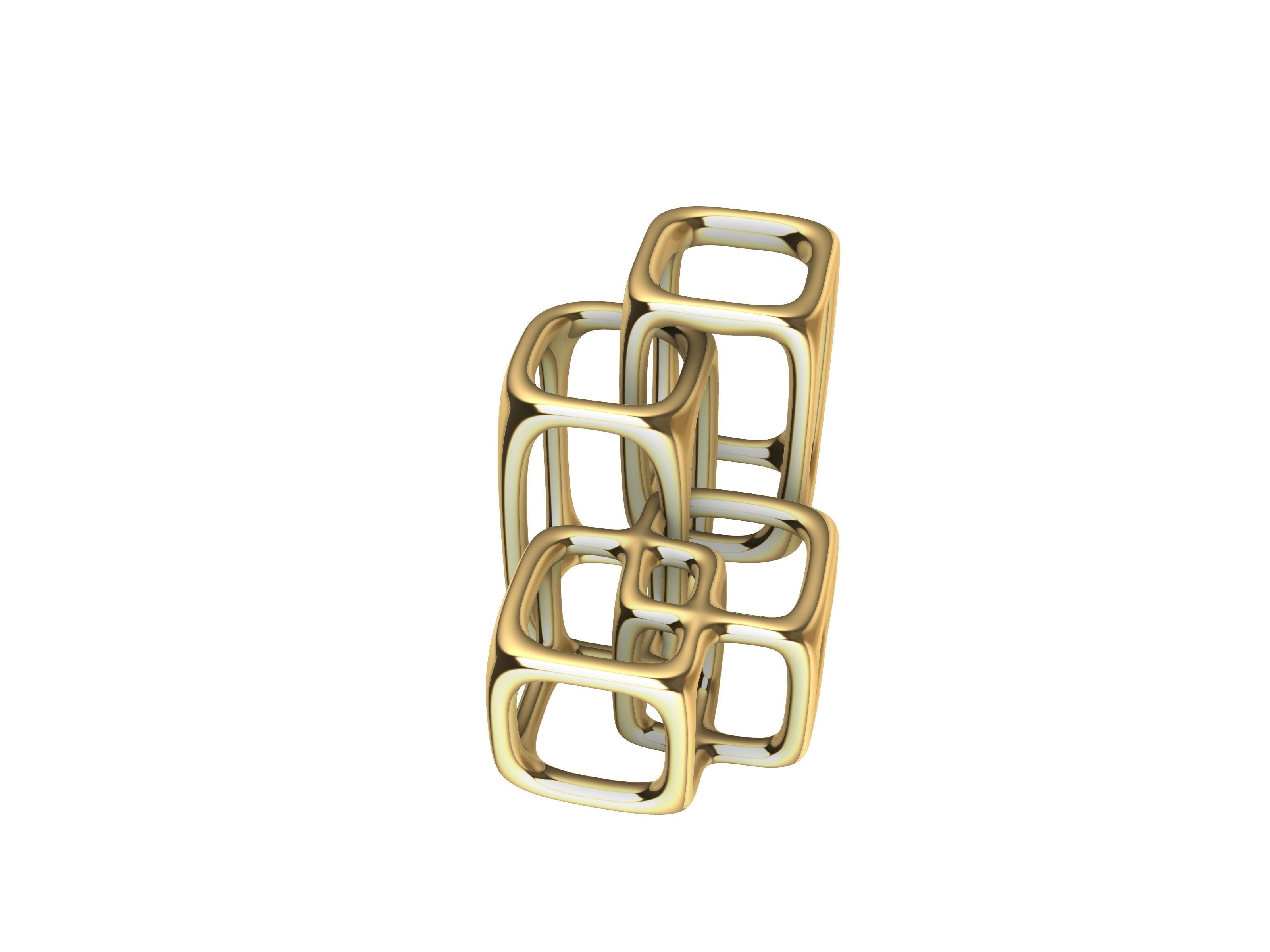 art deco cuboid pendant stl verified 3D print model_19