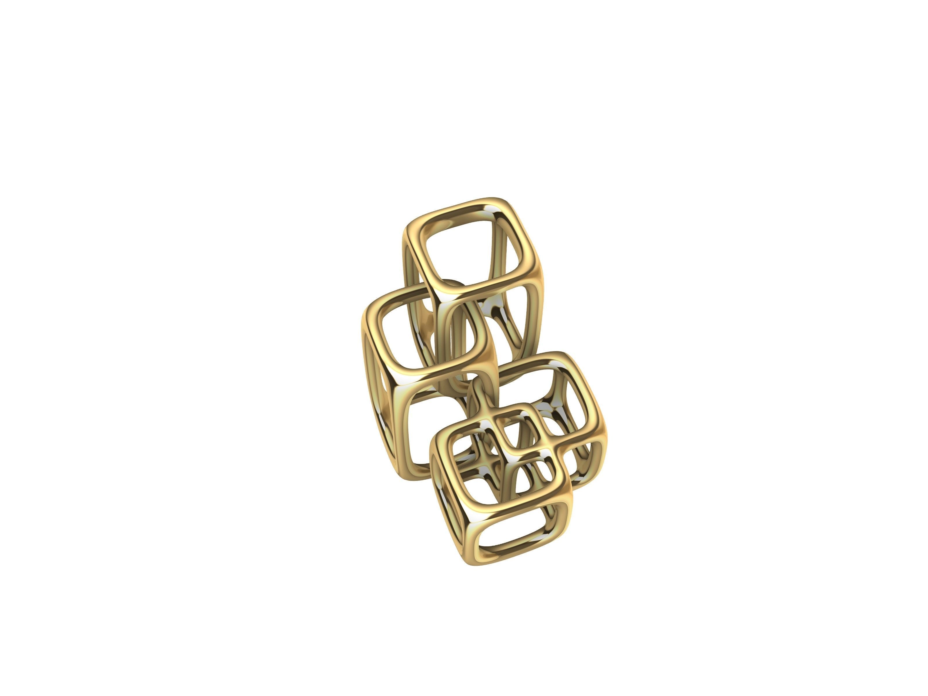 art deco cuboid pendant stl verified 3D print model_6