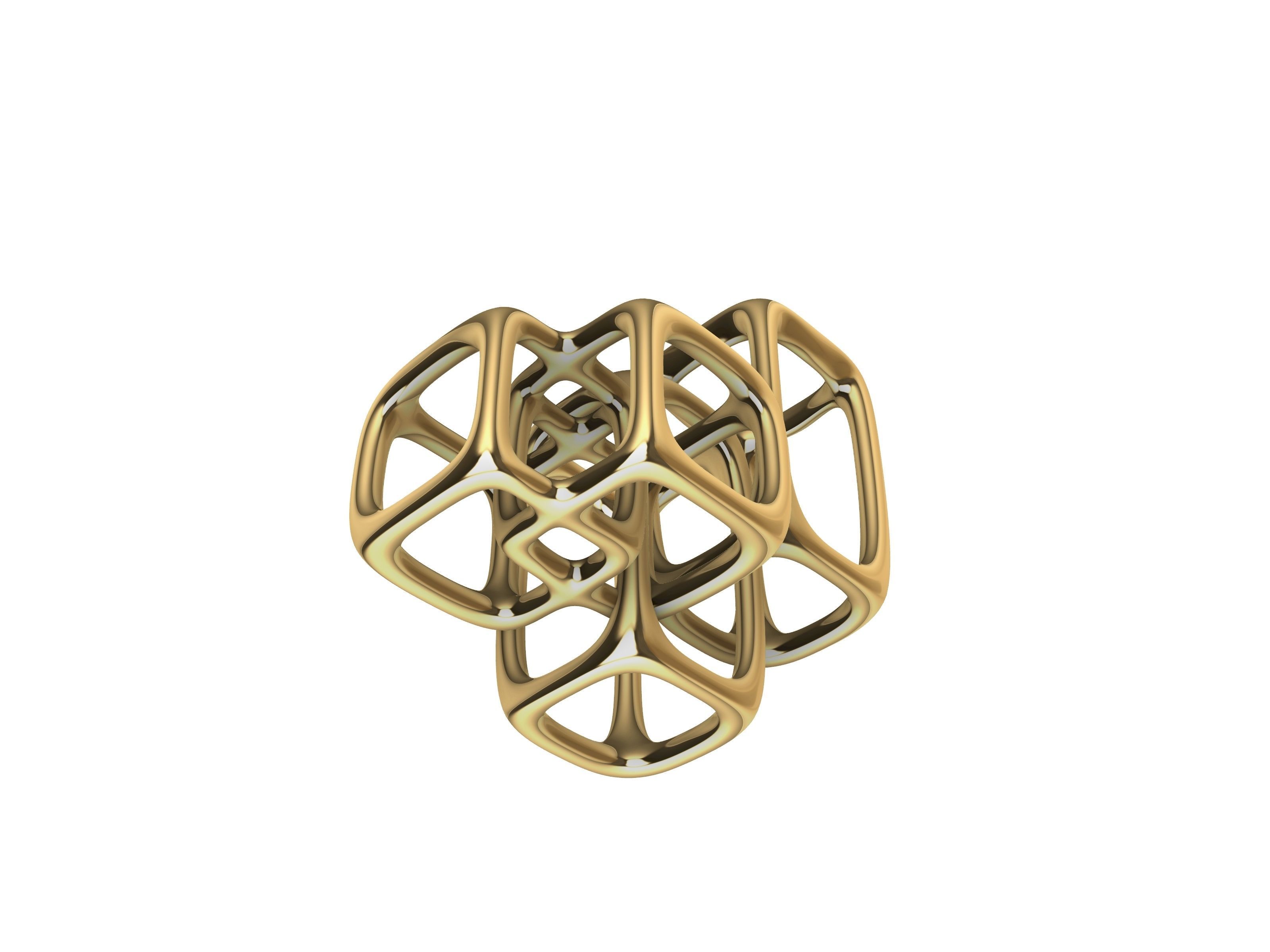 art deco cuboid pendant stl verified 3D print model_13