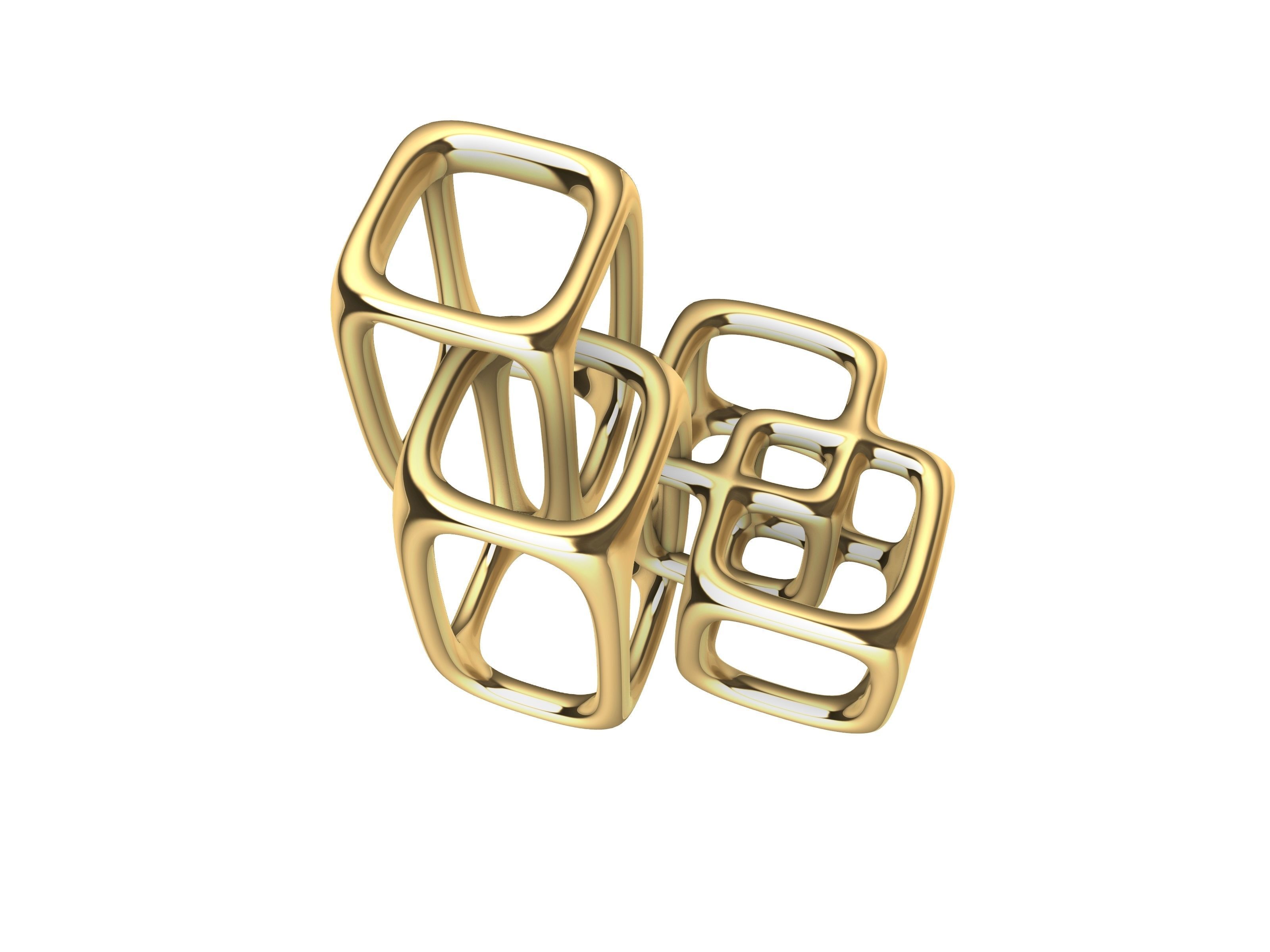 art deco cuboid pendant stl verified 3D print model_21