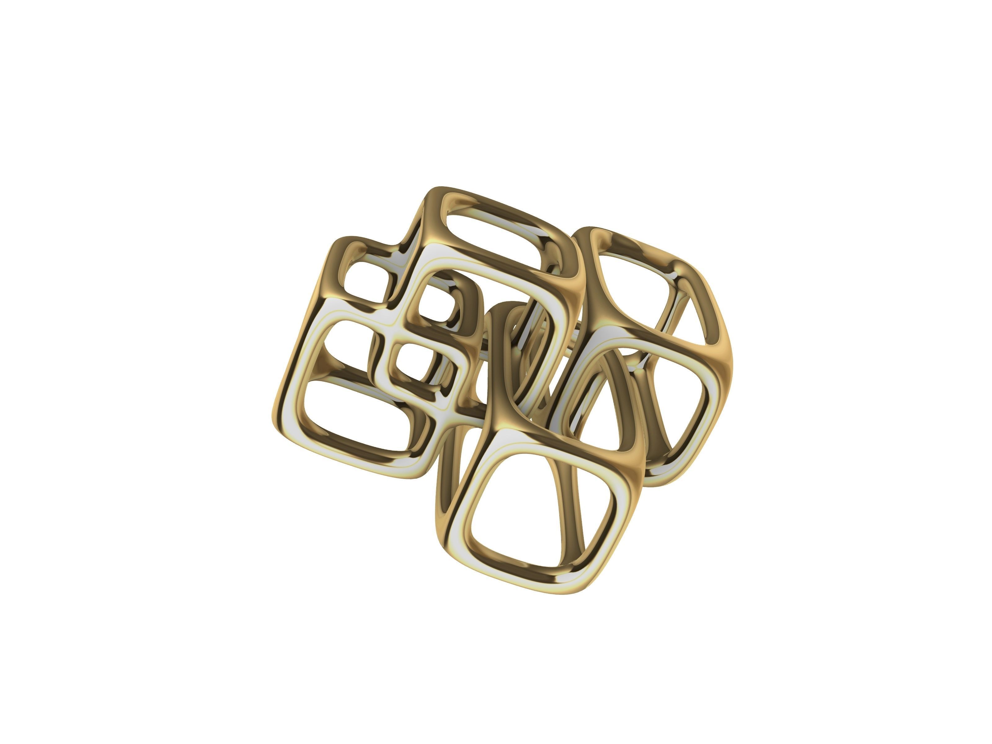 art deco cuboid pendant stl verified 3D print model_10