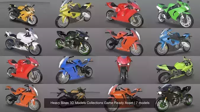 Heavy Bikes 3D Models Collections Game Ready Asset 