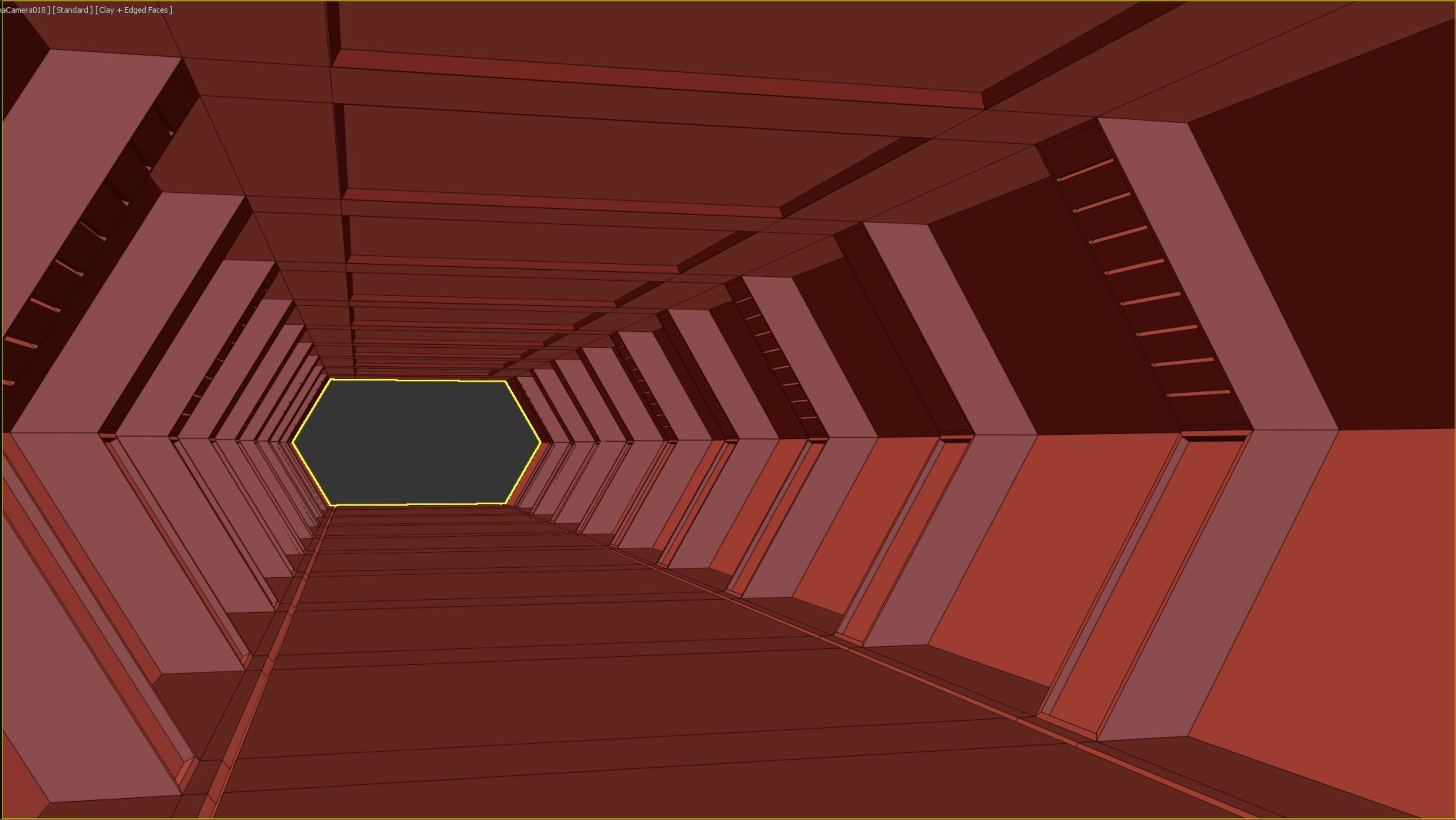 low poly sci fi corridor 12 Low-poly 3D model_4