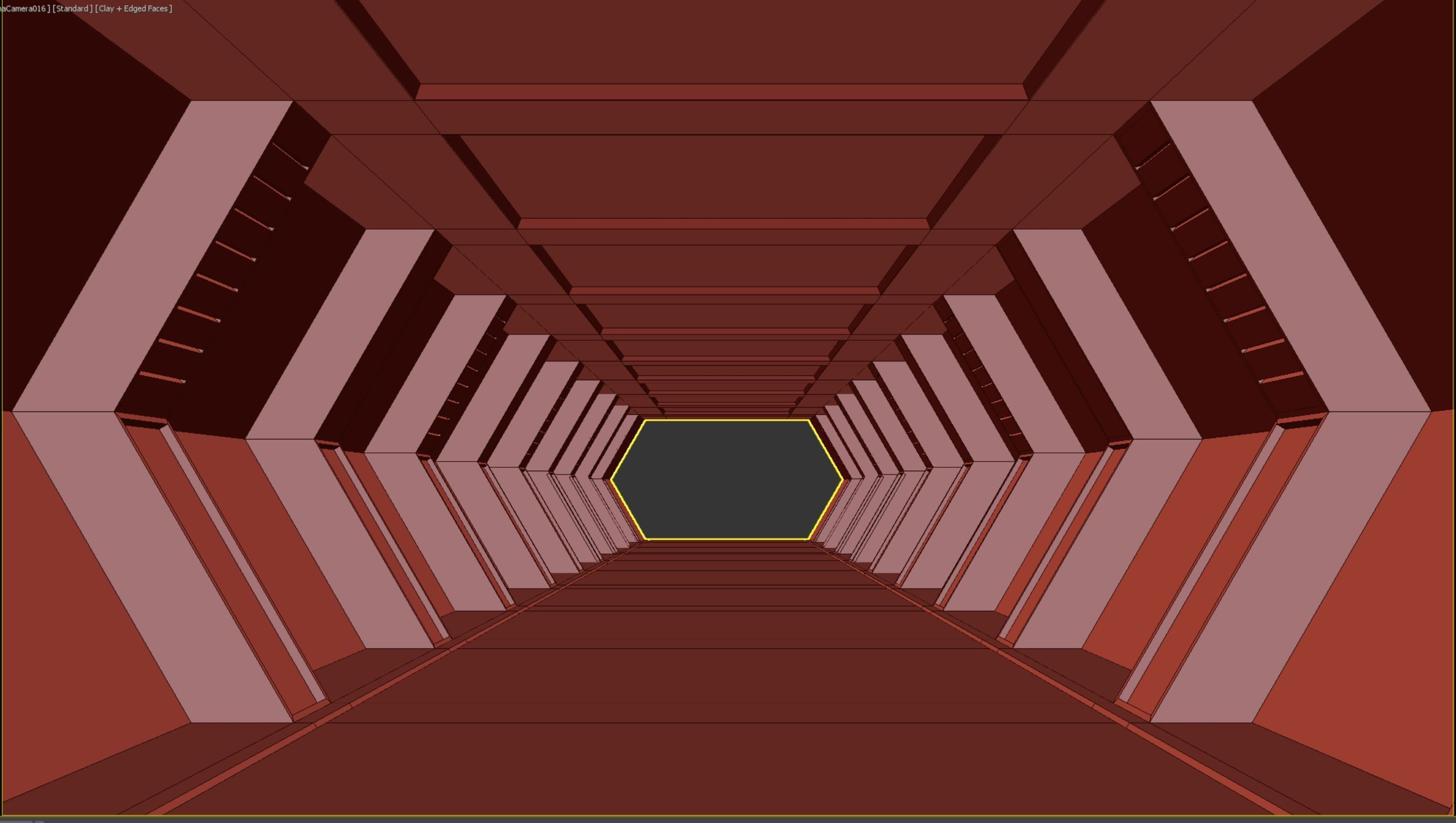 low poly sci fi corridor 12 Low-poly 3D model_3