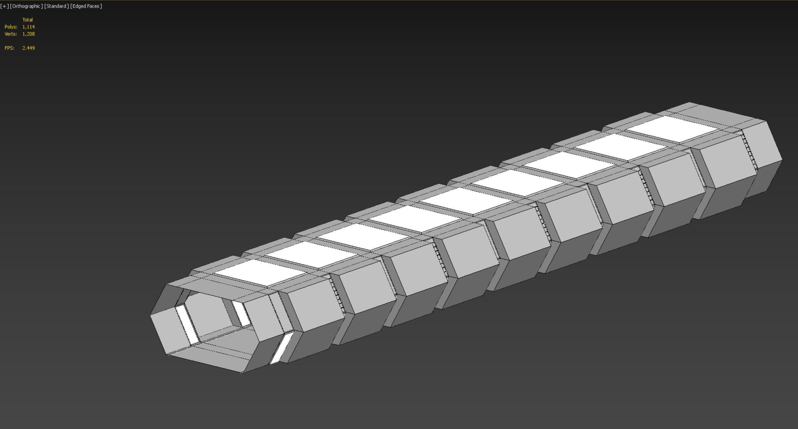 low poly sci fi corridor 12 Low-poly 3D model_6