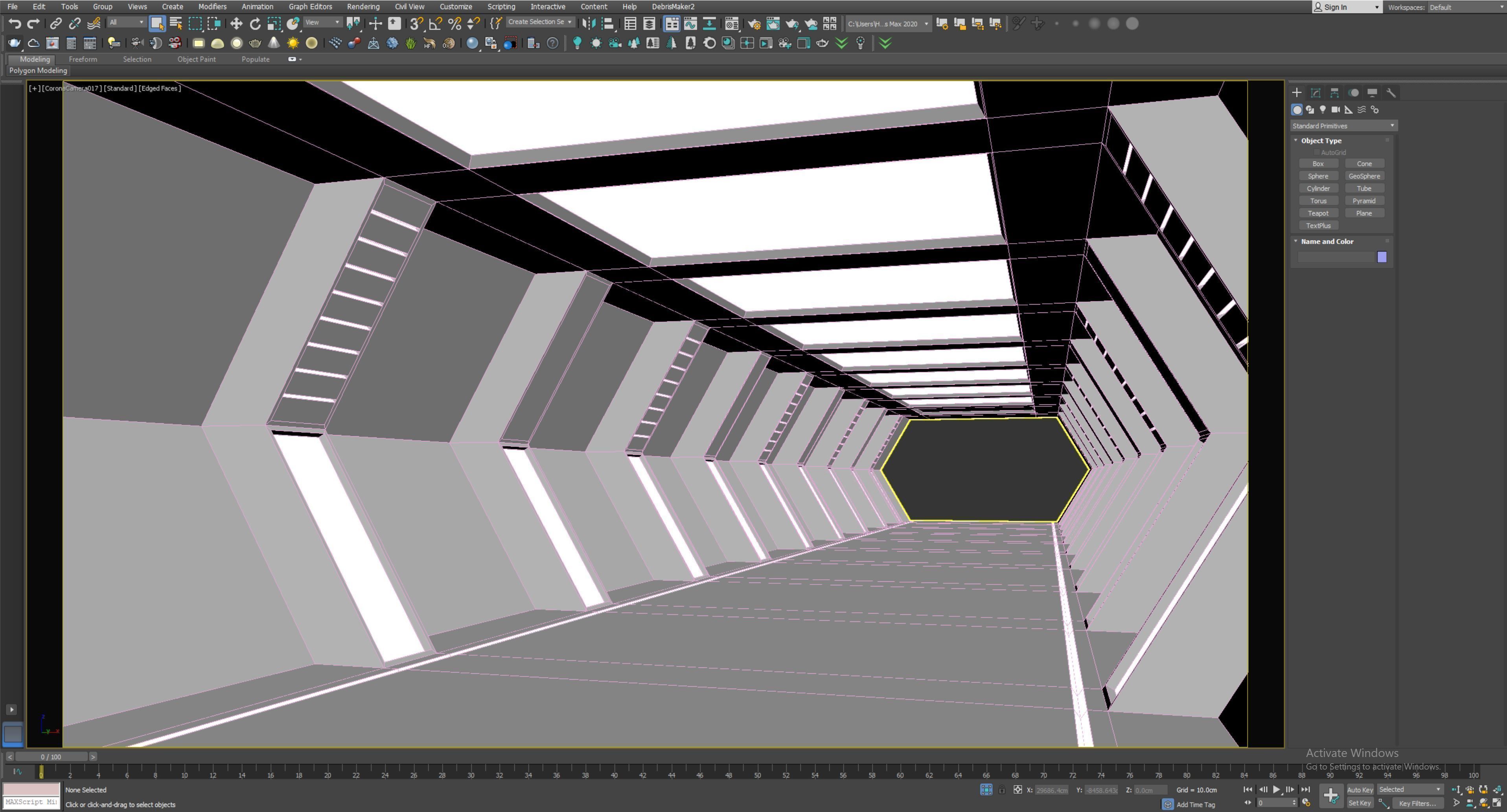 low poly sci fi corridor 12 Low-poly 3D model_5
