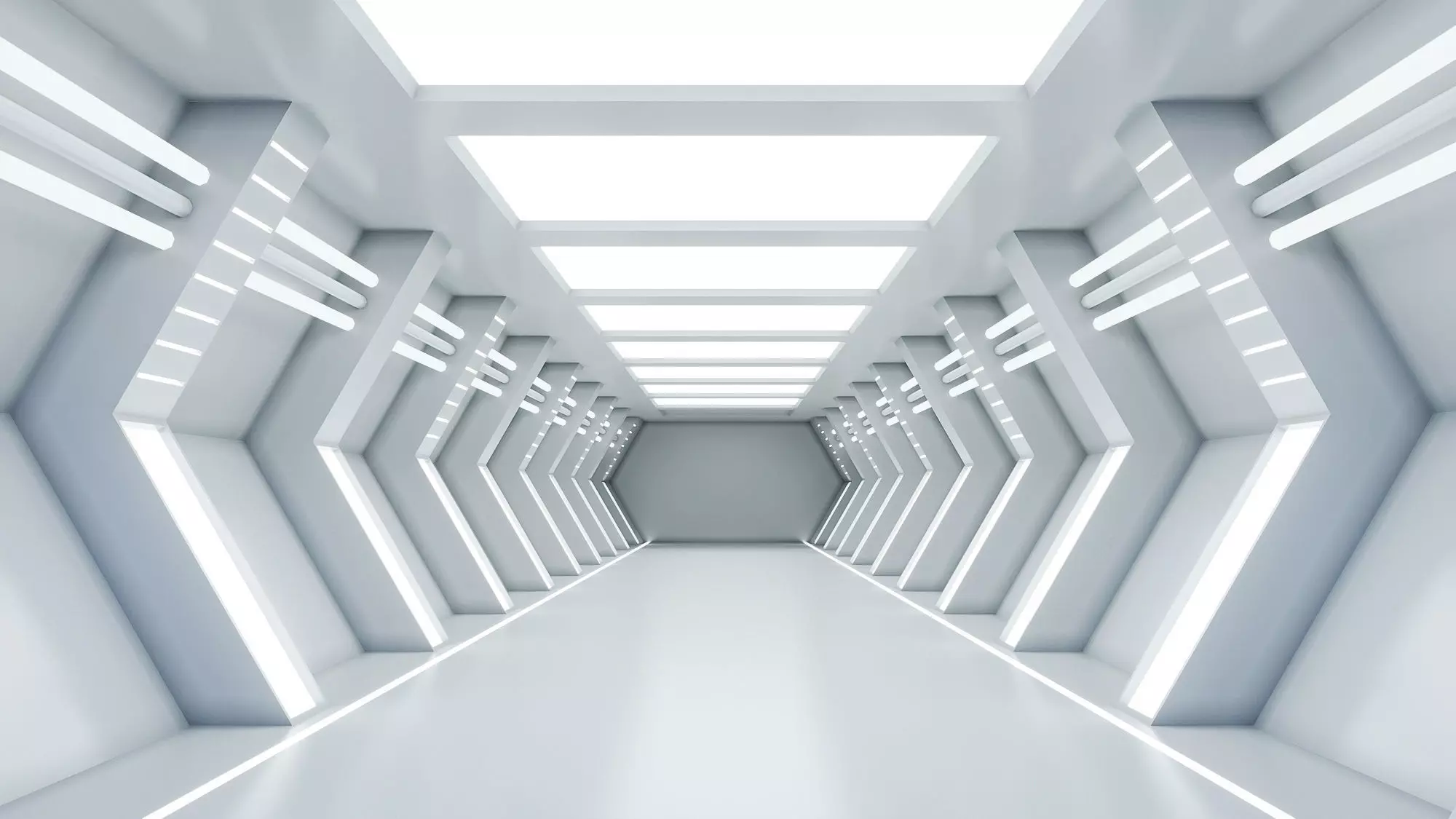 low poly sci fi corridor 12 Low-poly 3D model_0
