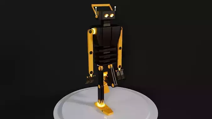 Abstract robot with glow elements 3D model