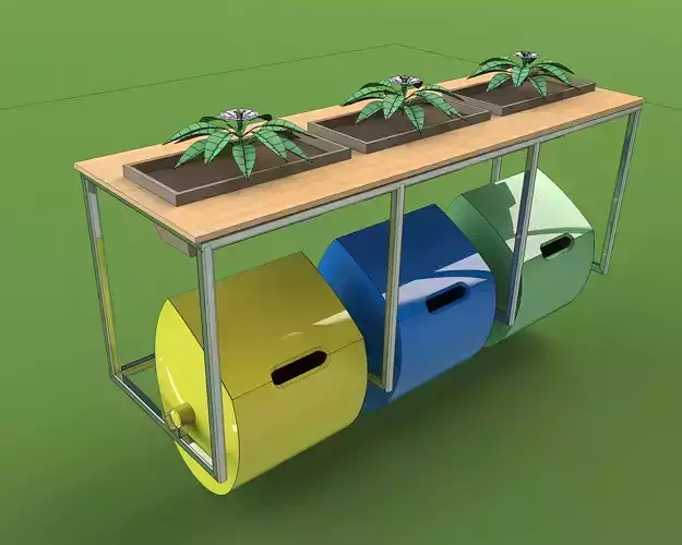 3 Recycling Containers 3D model