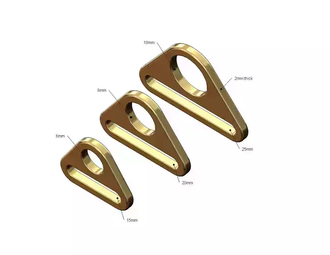 Triangular bag straps hardwear 3D print model