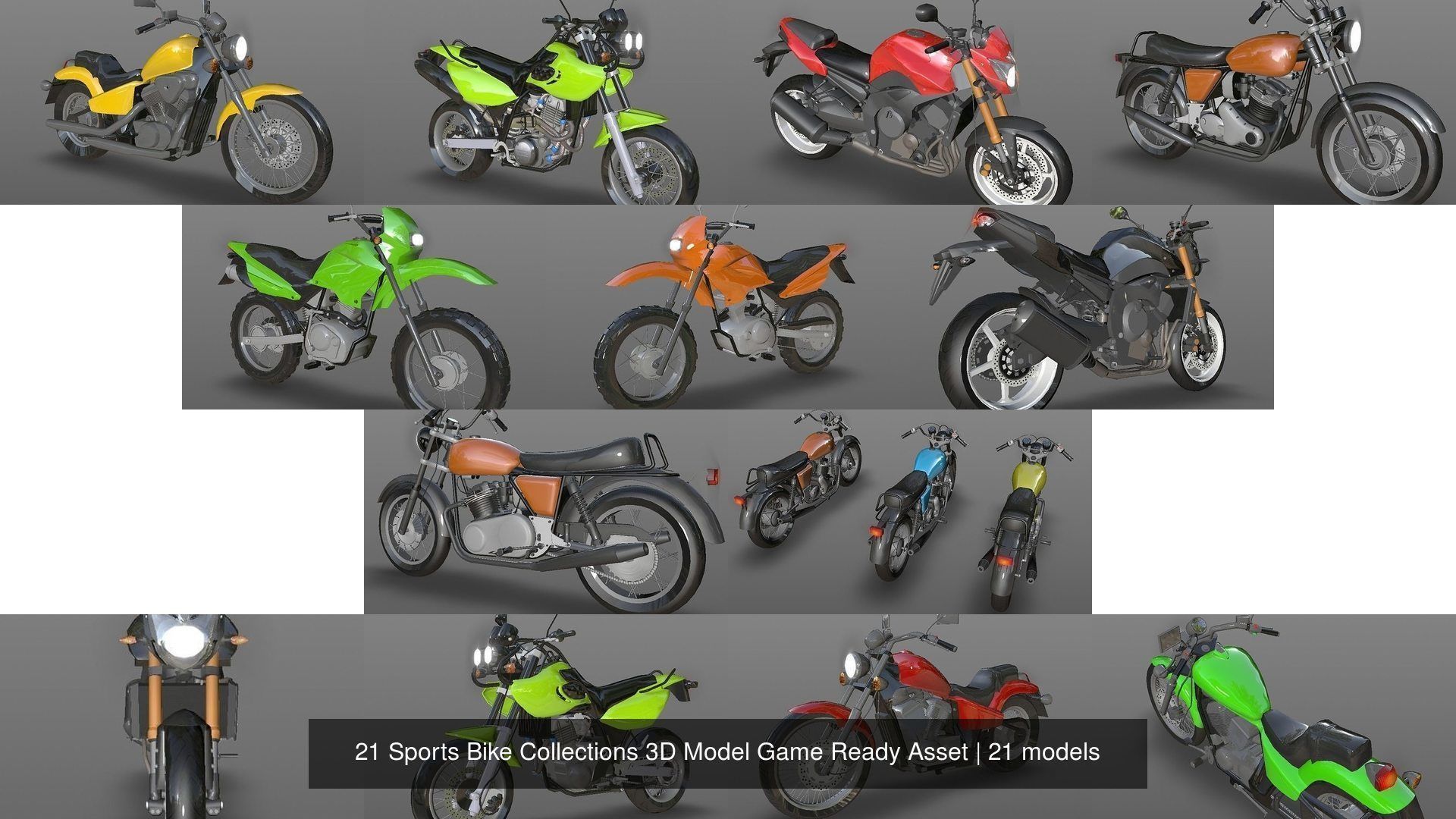 21 Sports Bike Collections 3D Model Game Ready Asset _2
