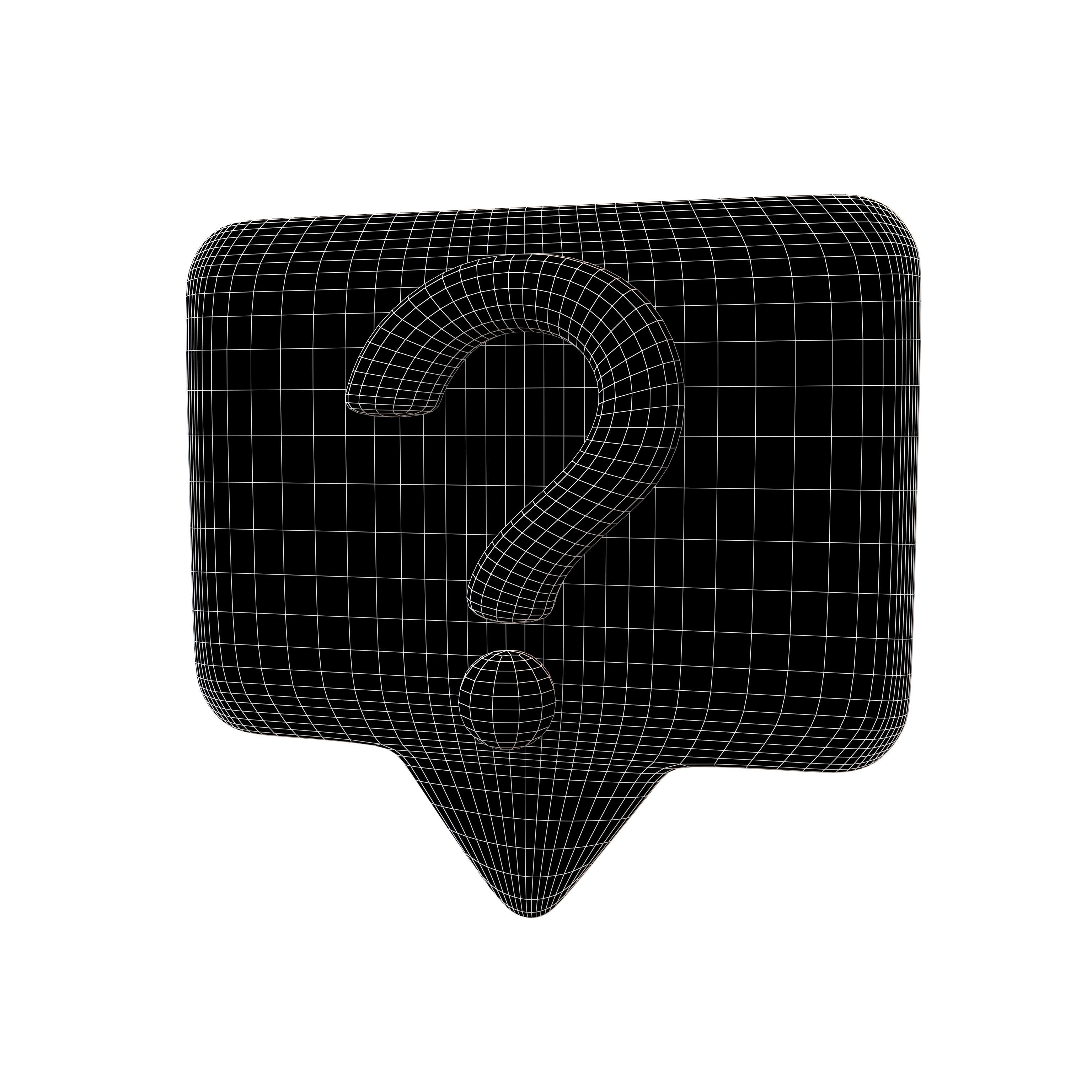 Question Mark Speech bubble V3 001 Low-poly 3D model_4