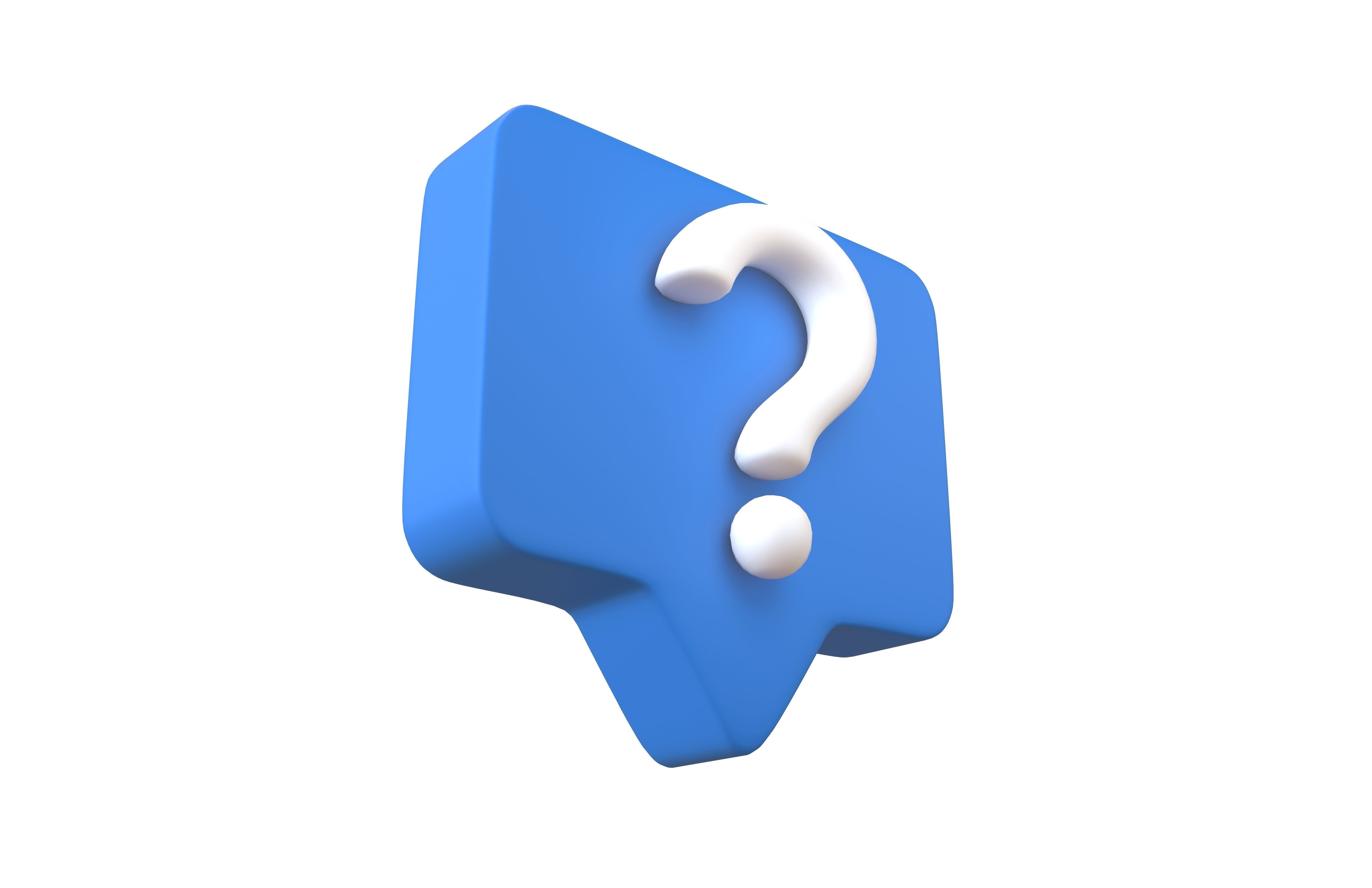Question Mark Speech bubble V3 001 Low-poly 3D model_3